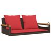 vidaXL barna polyrattan hintapad p&aacute;rn&aacute;kkal 109 x 62 x 40 cm