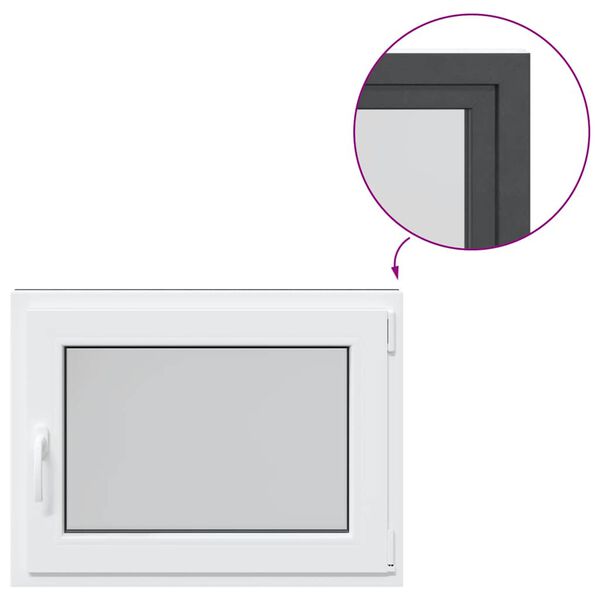 vidaXL "RISOR" pinceablak 80x70 cm, buk&oacute;-ny&iacute;l&oacute;, DIN, jobb oldali, antracit