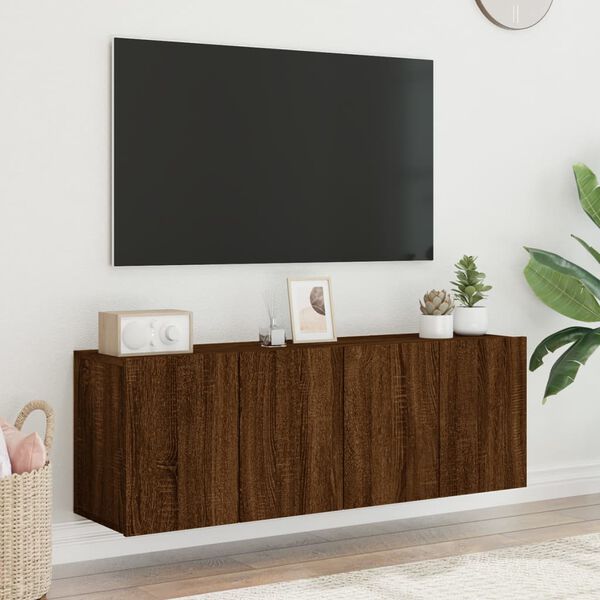 vidaXL 2 db barna t&ouml;lgysz&iacute;nű falra szerelhető TV-szekr&eacute;ny 60x30x41 cm