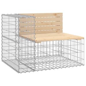 vidaXL t&ouml;m&ouml;r fenyőfa gabion kerti pad 92x71x65,5 cm