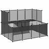 vidaXL fekete polipropil&eacute;n &eacute;s ac&eacute;l kis&aacute;llatketrec 143 x 107 x 93 cm