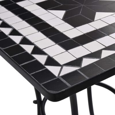 vidaXL fekete és fehér kerámia mozaikos bisztróasztal 60 cm