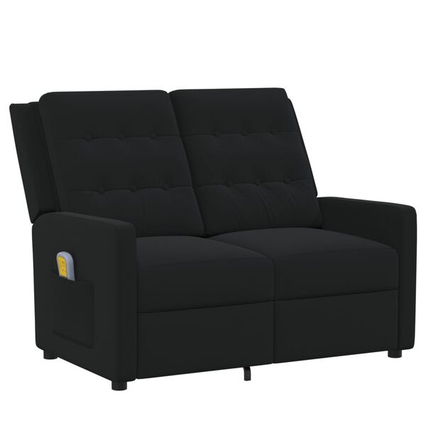 vidaXL 2 személyes fekete szövet dönthető masszázsfotel