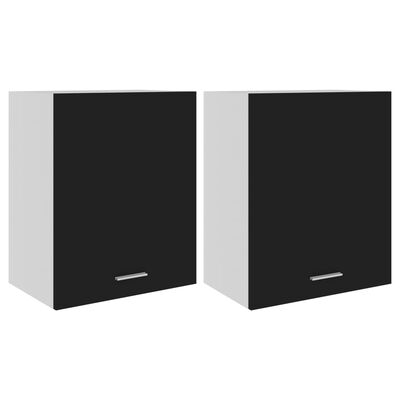 vidaXL 2 db fekete forgácslap függő szekrény 50 x 31 x 60 cm