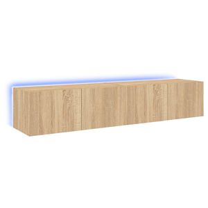 vidaXL 2 db sonoma t&ouml;lgy sz&iacute;nű fali TV-szekr&eacute;ny LED-del 80x35x31 cm