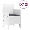 vidaXL Kert &eacute;tkező szett p&aacute;rn&aacute;val 13 pcs Feh&eacute;r Mű rattan &eacute;s f&eacute;m