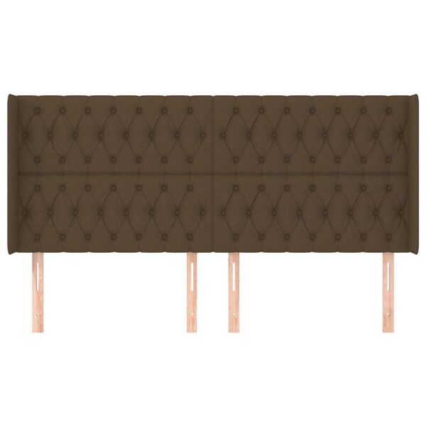 vidaXL s&ouml;t&eacute;tbarna sz&ouml;vet fejt&aacute;mla sz&aacute;rnyakkal 183x16x118/128 cm