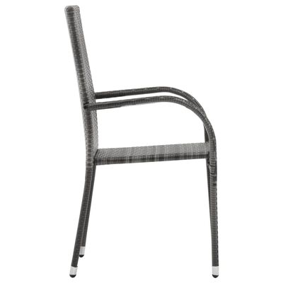 vidaXL 6 db szürke rakásolható polyrattan kültéri szék