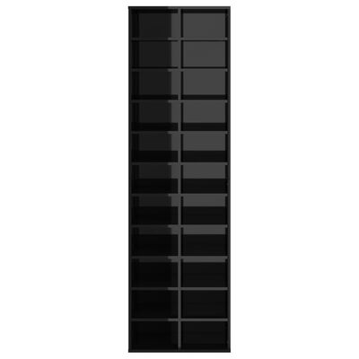 vidaXL magasfényű fekete szerelt fa cipősszekrény 54 x 34 x 183 cm