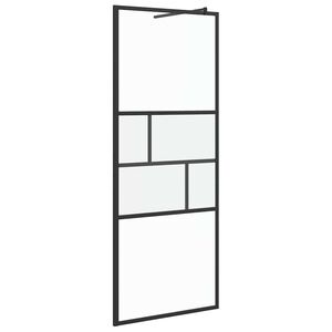 vidaXL Walk-in zuhanyfal Fekete 80 x 195 x 0.5 cm Üveg és Alumínium
