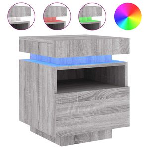 vidaXL sz&uuml;rke sonoma &eacute;jjeliszekr&eacute;ny LED-vil&aacute;g&iacute;t&aacute;ssal 40 x 39 x 48,5 cm