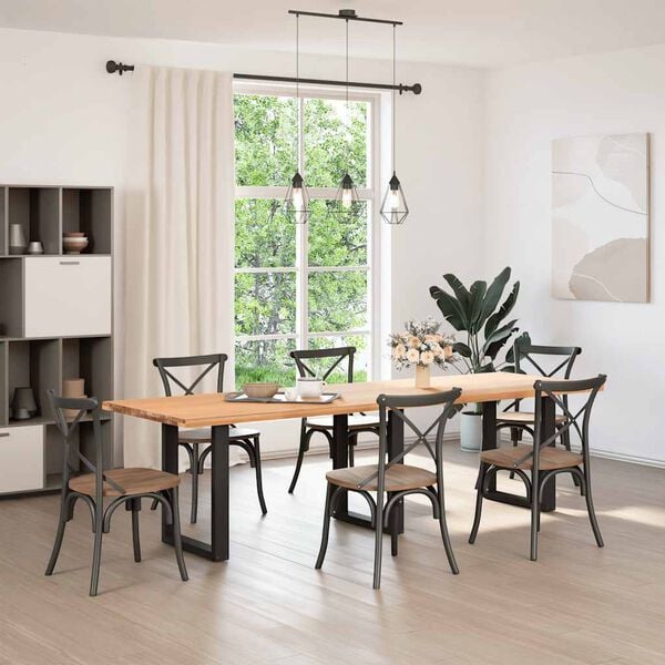 vidaXL 3 db U alakú étkezőasztal láb fekete, 70 x (72-73) cm acél