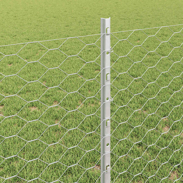 vidaXL Ker&iacute;t&eacute;s oszlopokkal Ez&uuml;st 0,8 x 25 m Ac&eacute;l