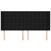 vidaXL fekete szövet fejtámla szárnyakkal 183x16x118/128 cm
