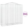 vidaXL 11 db &iacute;ves horganyzott vas gabion kos&aacute;r 200x50x180/200 cm