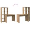 vidaXL Asztal polcokkal Artisan tölgy 138,5 x 55 x 143 cm Faanyag