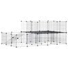 vidaXL 44 paneles fekete ac&eacute;l kis&aacute;llatketrec ajt&oacute;val 175 x 105 x 70 cm