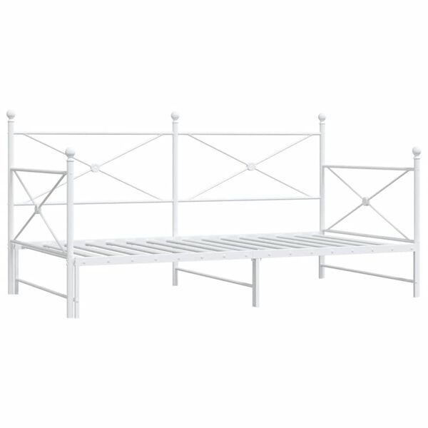 vidaXL Daybed with Trundle without Mattress White 100x190 cm ac&eacute;l