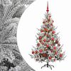 vidaXL Műkar&aacute;csonyfa g&ouml;mbbel 120 cm 150 LED Meleg feh&eacute;r PVC &eacute;s f&eacute;m