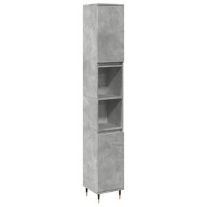 vidaXL betonsz&uuml;rke szerelt fa f&uuml;rdőszobaszekr&eacute;ny 30 x 30 x 190 cm