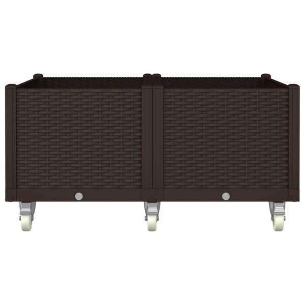 vidaXL barna polipropil&eacute;n r&aacute;csos kerekes &uuml;ltetől&aacute;da 100 x 80 x 54 cm