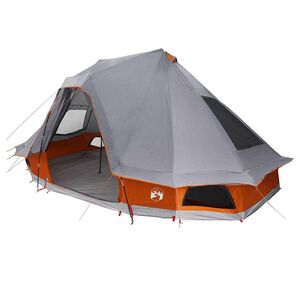 vidaXL Tipi s&aacute;tor 6 szem&eacute;lyes Sz&uuml;rke &eacute;s narancs taft