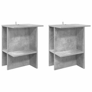 vidaXL Doh&aacute;nyz&oacute;asztal 2 pcs Betonsz&uuml;rke 40 x 30 x 49 cm Szerelt Fa