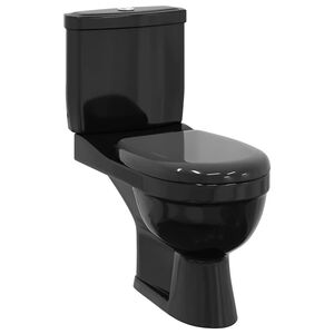 vidaXL fekete WC tart&aacute;llyal