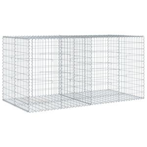 vidaXL horganyzott vas gabion kos&aacute;r fed&eacute;llel 200 x 100 x 100 cm