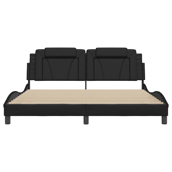 vidaXL fekete műbőr &aacute;gykeret Viana matrac n&eacute;lk&uuml;l 180x200 cm