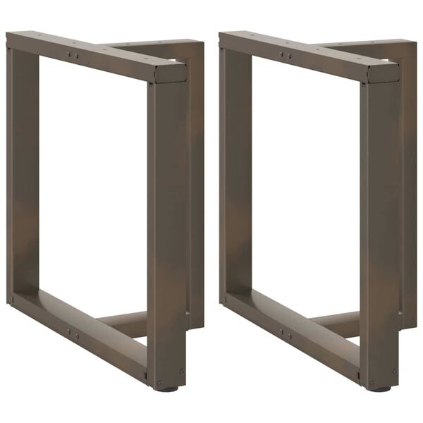 vidaXL 2 db fekete, T-alak&uacute; &eacute;tkezőasztal l&aacute;b 80x35x(72-73) cm ac&eacute;l &eacute;tkezőasztal