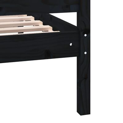 vidaXL fekete tömör fa ágykeret 90 x 190 cm (Single)