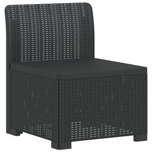 vidaXL 1-Fős Kerti Kanap&eacute; Rattan Hat&aacute;s PP Antracitsz&uuml;rke