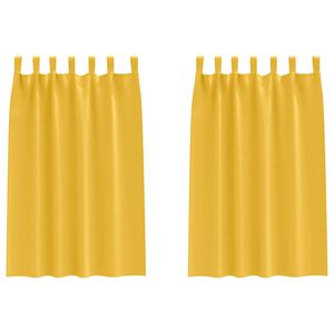 vidaXL Fekete F&uuml;gg&ouml;ny Gyűrűkkel 2 db Must&aacute;rs&aacute;rga 175 x 140 cm