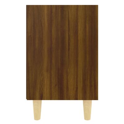 vidaXL barna tölgy színű éjjeliszekrény tömör fa lábakkal 40x30x50 cm