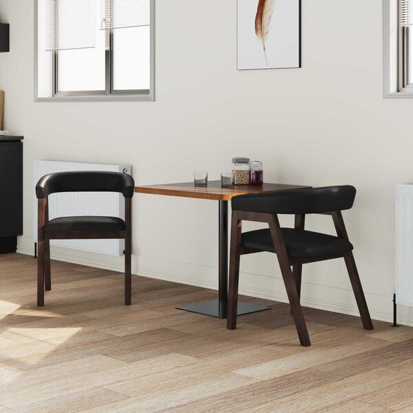 vidaXL &Eacute;tkező Sz&eacute;kek 2 pcs Vil&aacute;gos Barna 54 x 57 x 73 cm T&ouml;m&ouml;r gumi fa