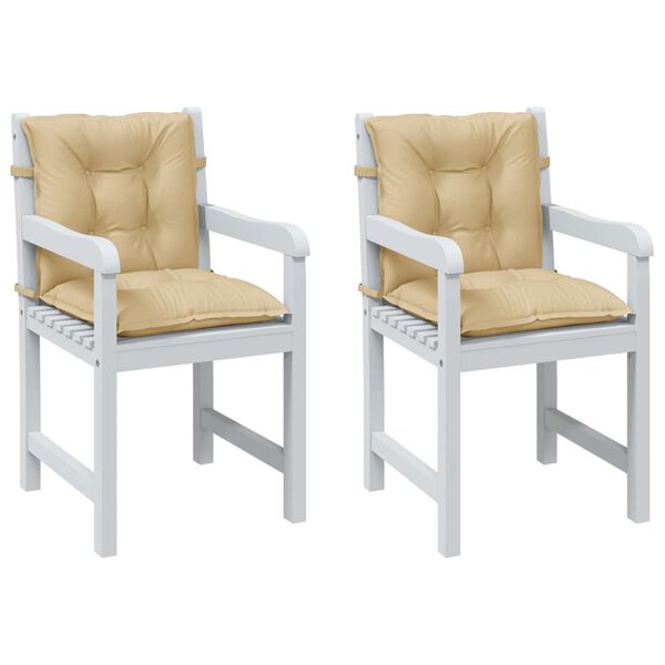 vidaXL 2db melange bézs szövet alacsony háttámlás székpárna 100x50x7cm