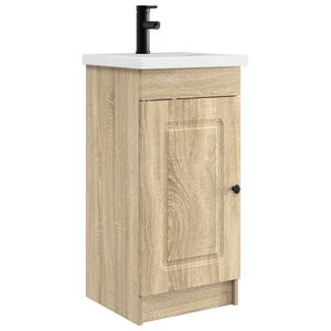 vidaXL F&uuml;rdőszobai pult mosd&oacute;val Sonoma T&ouml;lgy 42 x 40 x 84,5 cm