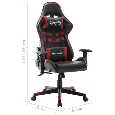 vidaXL fekete és bordó műbőr gamer szék