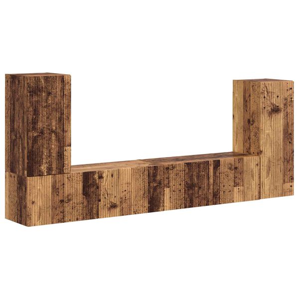 vidaXL TV szekr&eacute;ny garnit&uacute;ra 4 pcs &Ouml;reg fa Faanyag