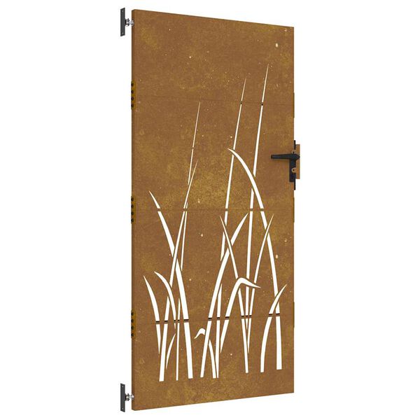 vidaXL fűmintás corten acél kerti kapu 85 x 200 cm