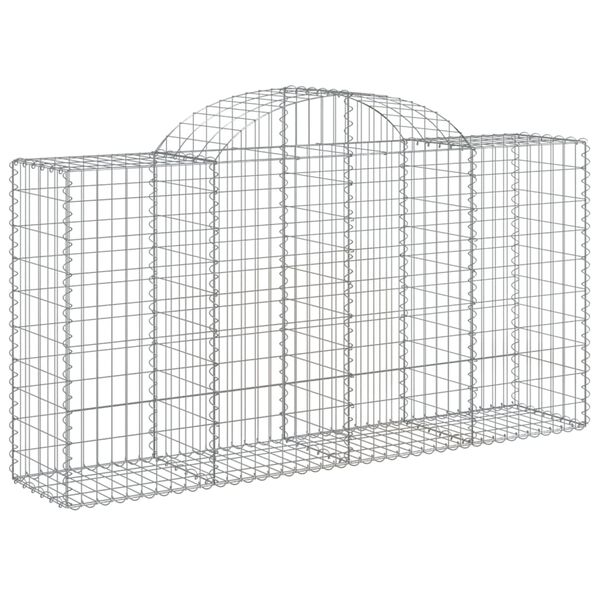 vidaXL 8 db íves horganyzott vas gabion kosár 200 x 50 x 100/120 cm