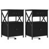 vidaXL &Eacute;jjeliszekr&eacute;ny 2 db Fekete t&ouml;lgy 40 x 31 x 60 cm Szerelt Fa