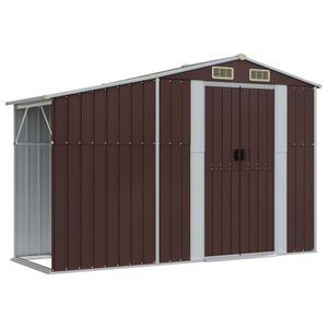 vidaXL barna horganyzott ac&eacute;l kerti f&eacute;szer 277x93x179 cm