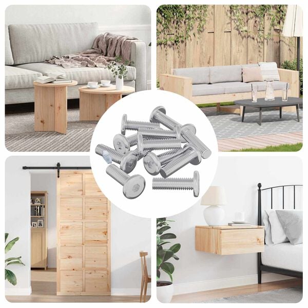 vidaXL Csavar 12 pcs Ez&uuml;st 8 x 25 mm Ac&eacute;l