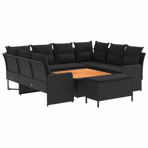 vidaXL B&uacute;tor szettek 7 db Fekete PE Rattan