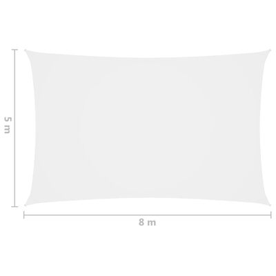 vidaXL fehér téglalap alakú oxford-szövet napvitorla 5 x 8 m