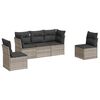 vidaXL 5 r&eacute;szes vil&aacute;gossz&uuml;rke polyrattan kerti &uuml;lőgarnit&uacute;ra p&aacute;rn&aacute;kkal