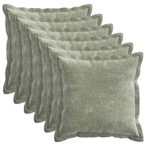 vidaXL P&aacute;rna huzat 6 db HOUTEN Z&ouml;ld 30 x 30 cm Chenille Sz&ouml;vet