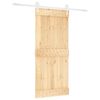 vidaXL Cs&uacute;sz&oacute; ajt&oacute; Term&eacute;szetes &eacute;s Feh&eacute;r 90 x 210 cm Szil&aacute;rd Fenyőfa
